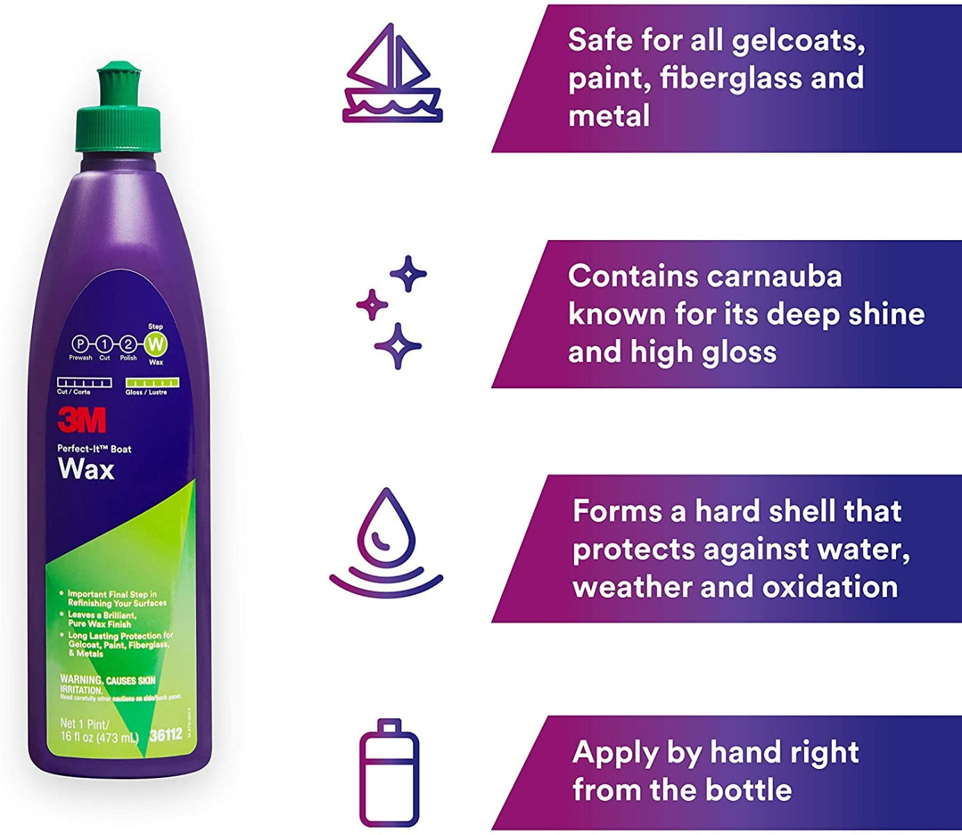 3M Marine Perfect-It Boat Wax 16 ounce