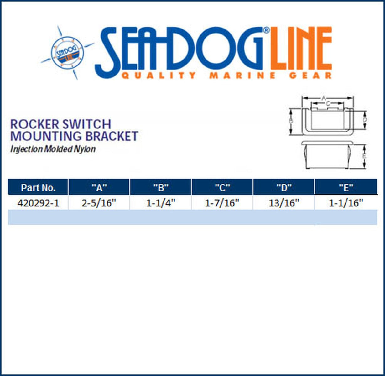 Seadog Rocker Switch Bracket End Location