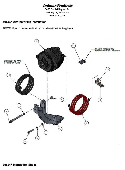 Indmar Raptor Alternator 170A Upgrade Kit for Raptor 575