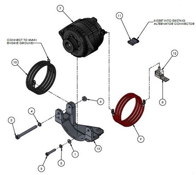 Indmar Raptor Alternator 170A Upgrade Kit for Raptor 575