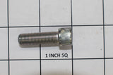 A 1-inch square-threaded metal bolt for Johnson Impeller pump, placed on a grid background with the label '1 inch S.Q.'