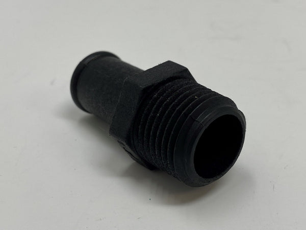 Indmar Exhaust Fitting Nylon Straight 1/2" NPT x 5/8" Barb