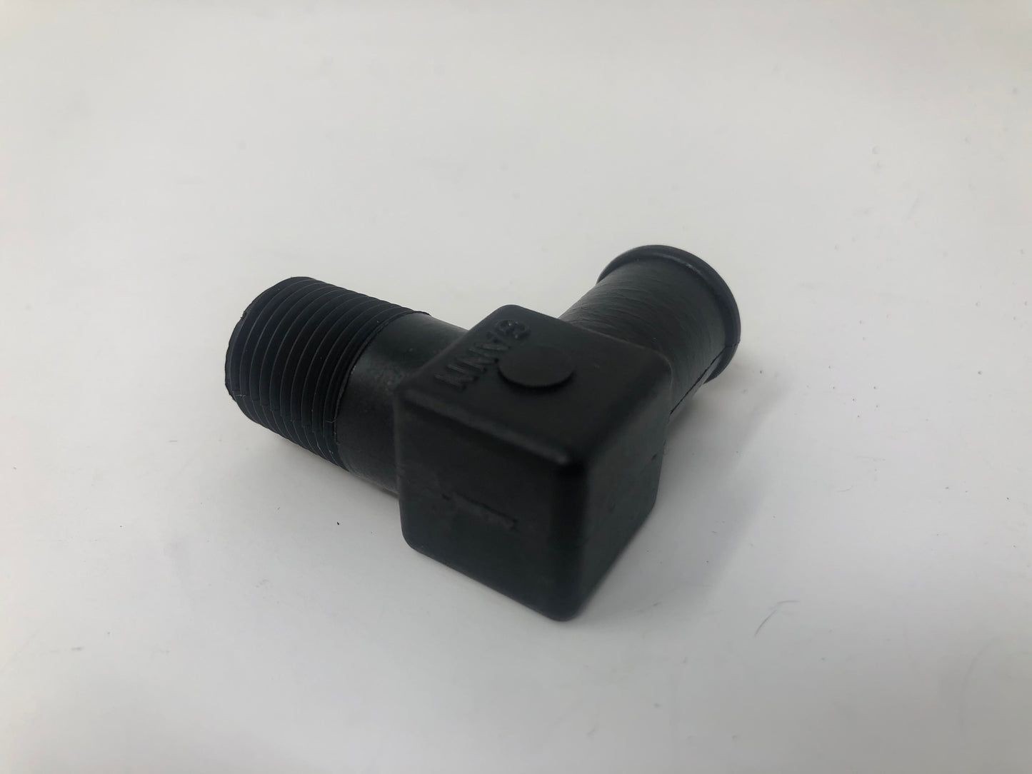 Indmar Exhaust Fitting Nylon Elbow  3/8" NPT x 5/8" Barb