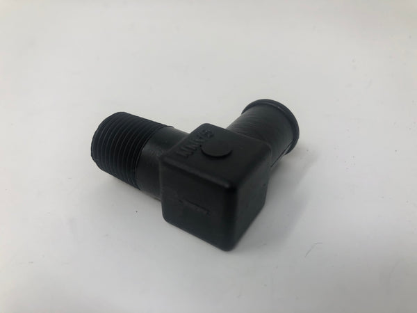 Indmar Exhaust Fitting Nylon Elbow  3/8" NPT x 5/8" Barb