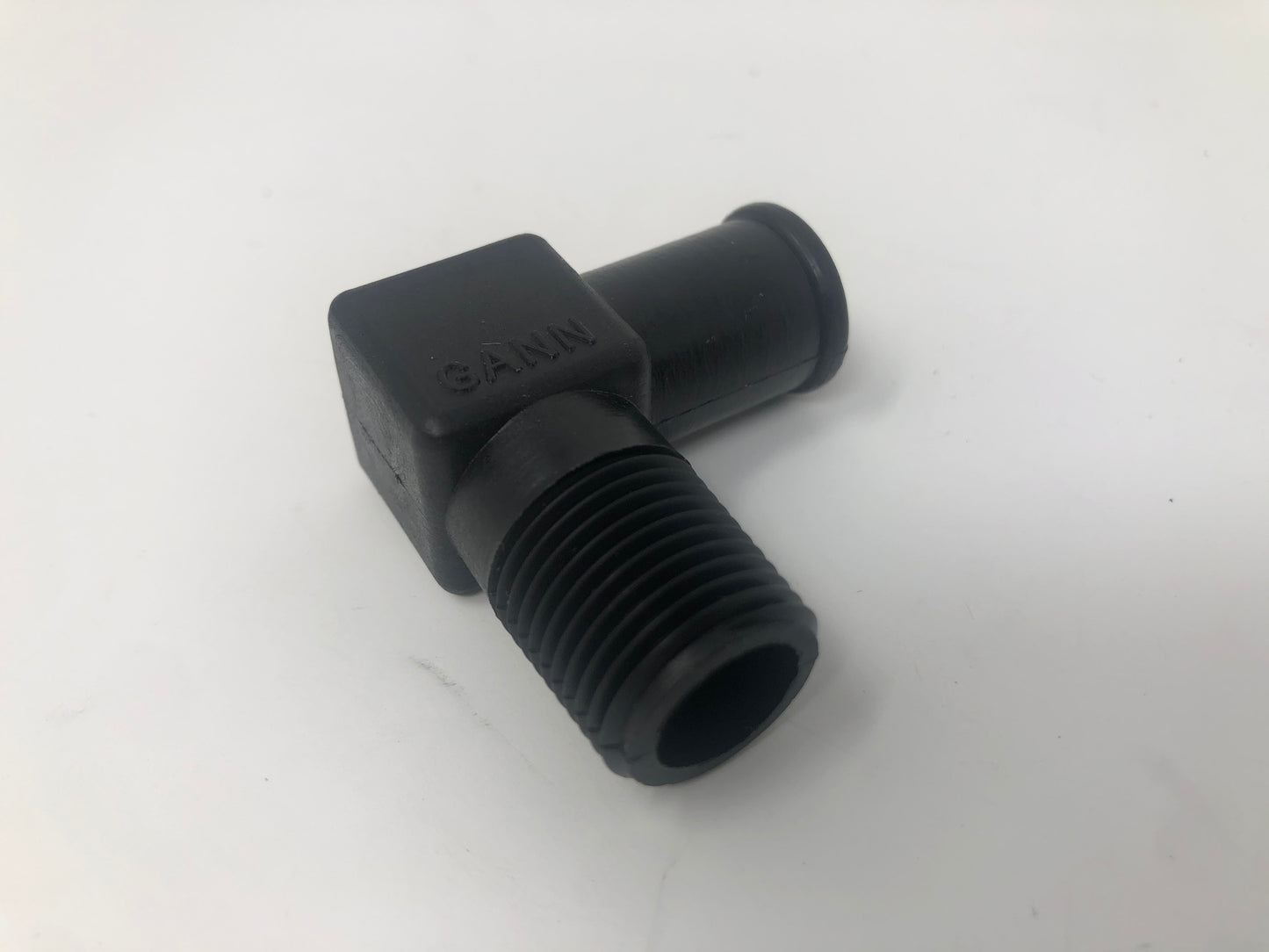 Indmar Exhaust Fitting Nylon Elbow  3/8" NPT x 5/8" Barb