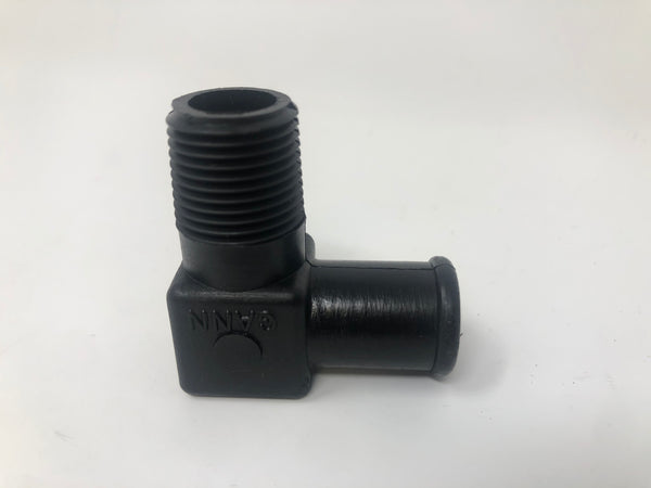 Indmar Exhaust Fitting Nylon Elbow  3/8" NPT x 5/8" Barb