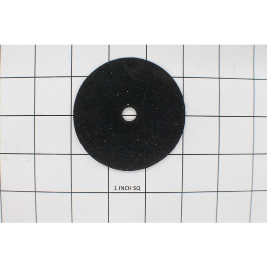 Black circular pad with a central hole on a grid background