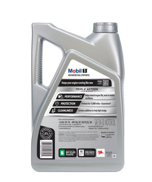 Mobil 1 5W30 Dexos Full Synthetic 5 Quart Botle