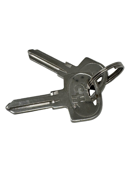 Set of keys on a white background