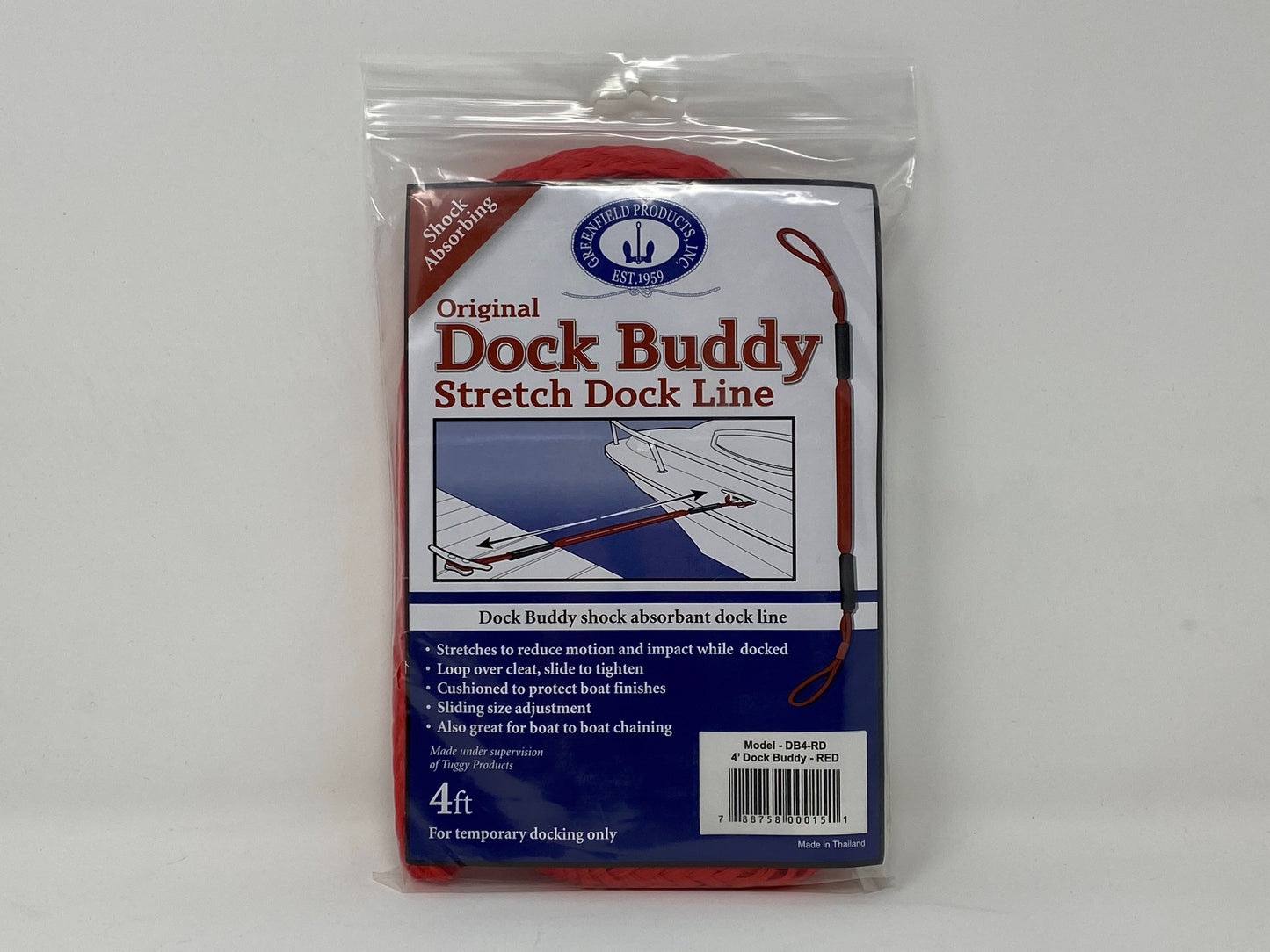 Dock Buddy Stretchable Quick Tie Dock Line Red