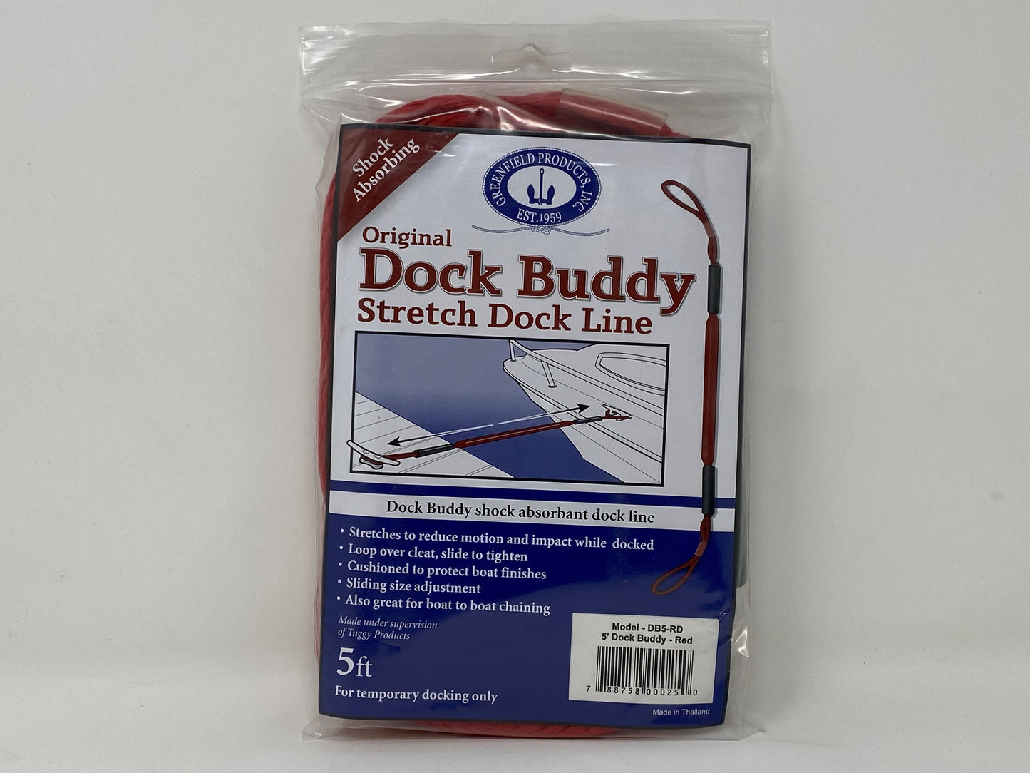Dock Buddy Stretchable Quick Tie Dock Line Red