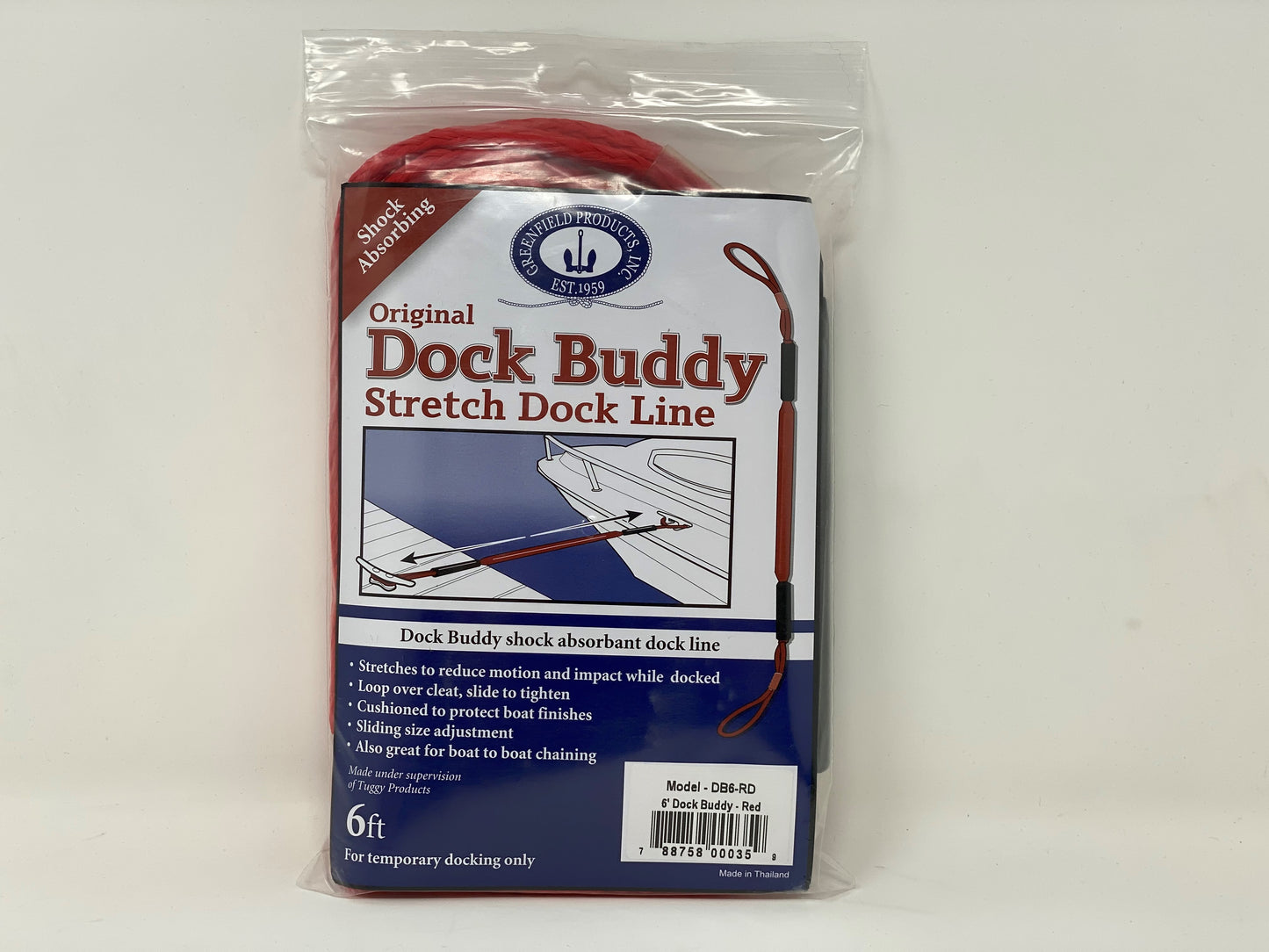 Dock Buddy Stretchable Quick Tie Dock Line Red