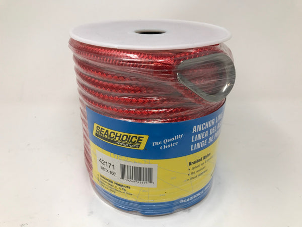Seachoice Anchor Line Kit 3/8 x 100ft Braided Nylon Rope