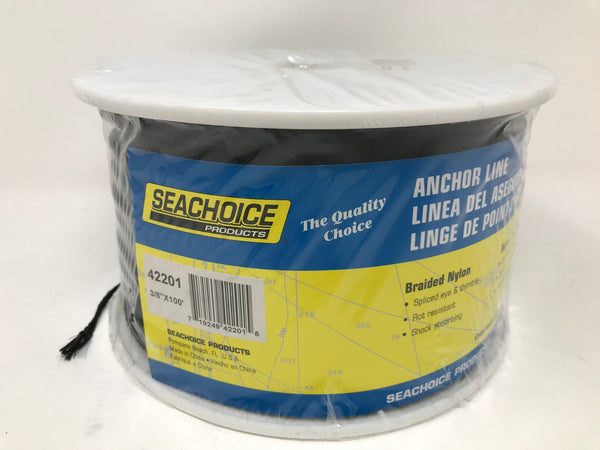 Seachoice Anchor Line Kit 3/8 x 100ft Braided Nylon Rope