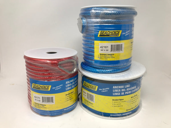 Seachoice Anchor Line Kit 3/8 x 100ft Braided Nylon Rope