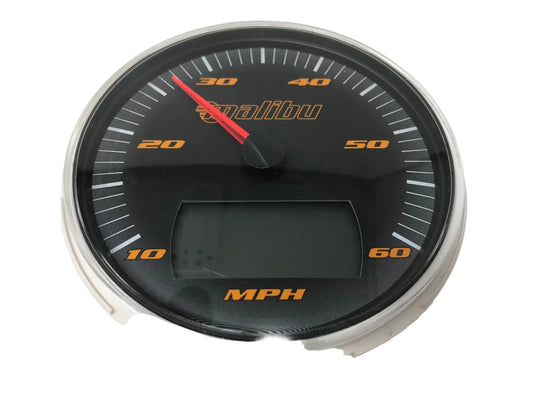 Malibu Boats Speedometer Gauge Black & Amber