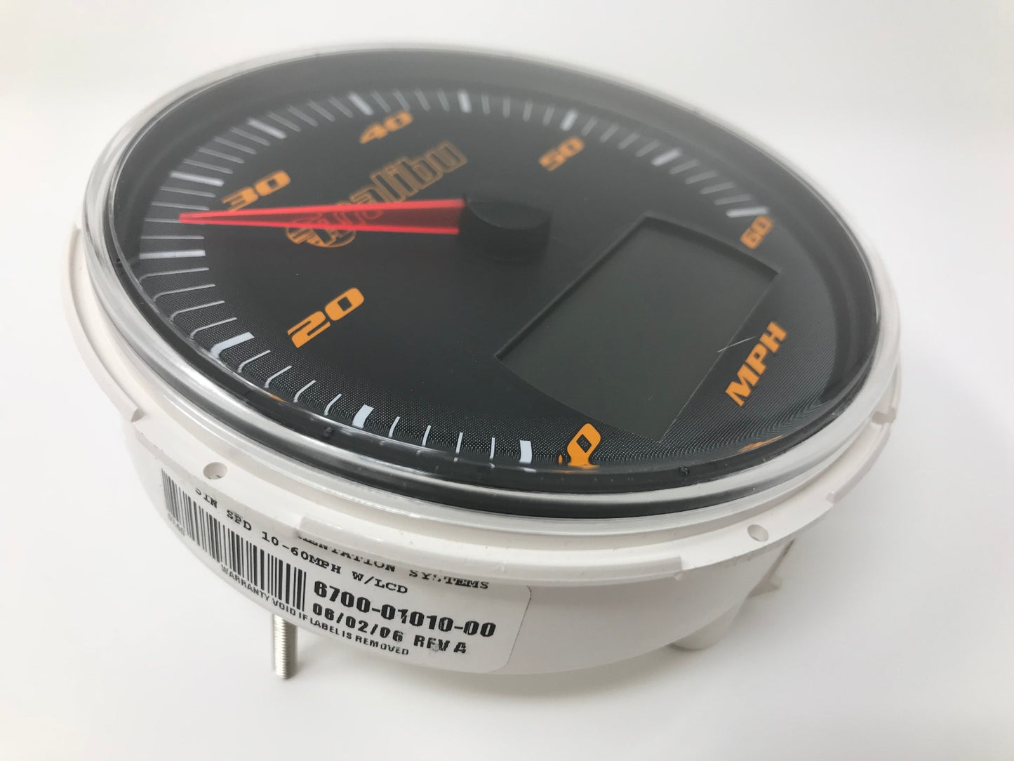 Malibu Boats Speedometer Gauge Black & Amber