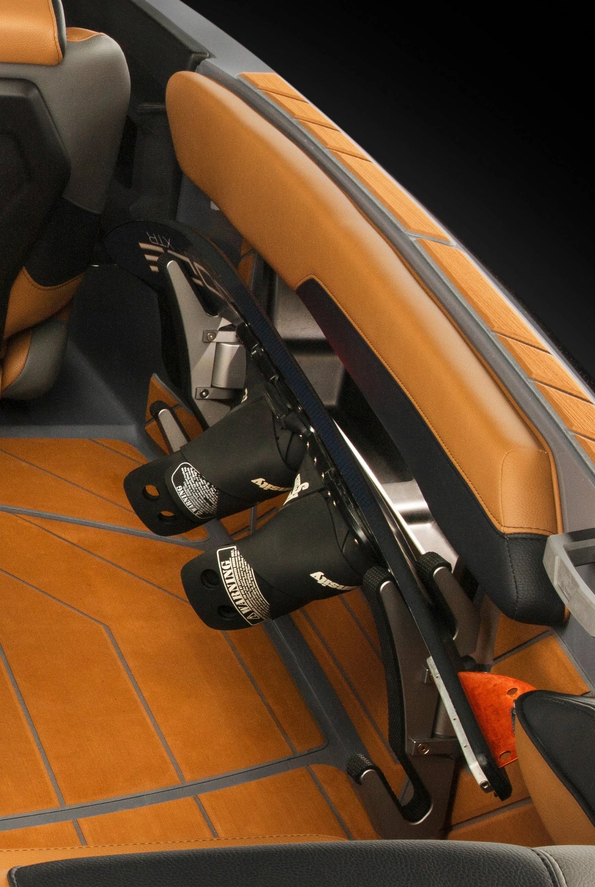 Malibu TXi gunnel ski rack for cockpit sidewall storage