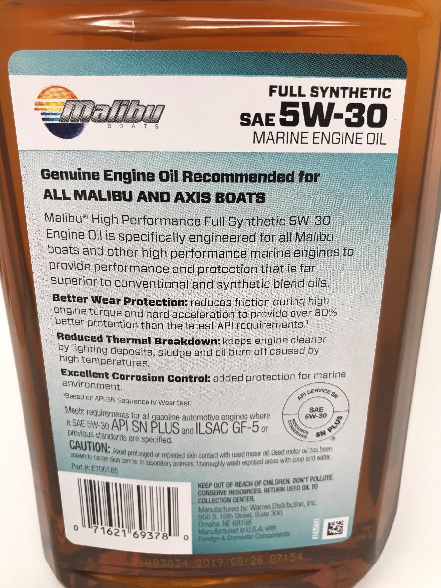 Malibu Oil 5W-30 Full Synthetic Quart