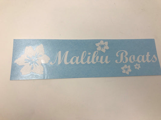 Malibu Boats Hibiscus Vehicle Decal 13"