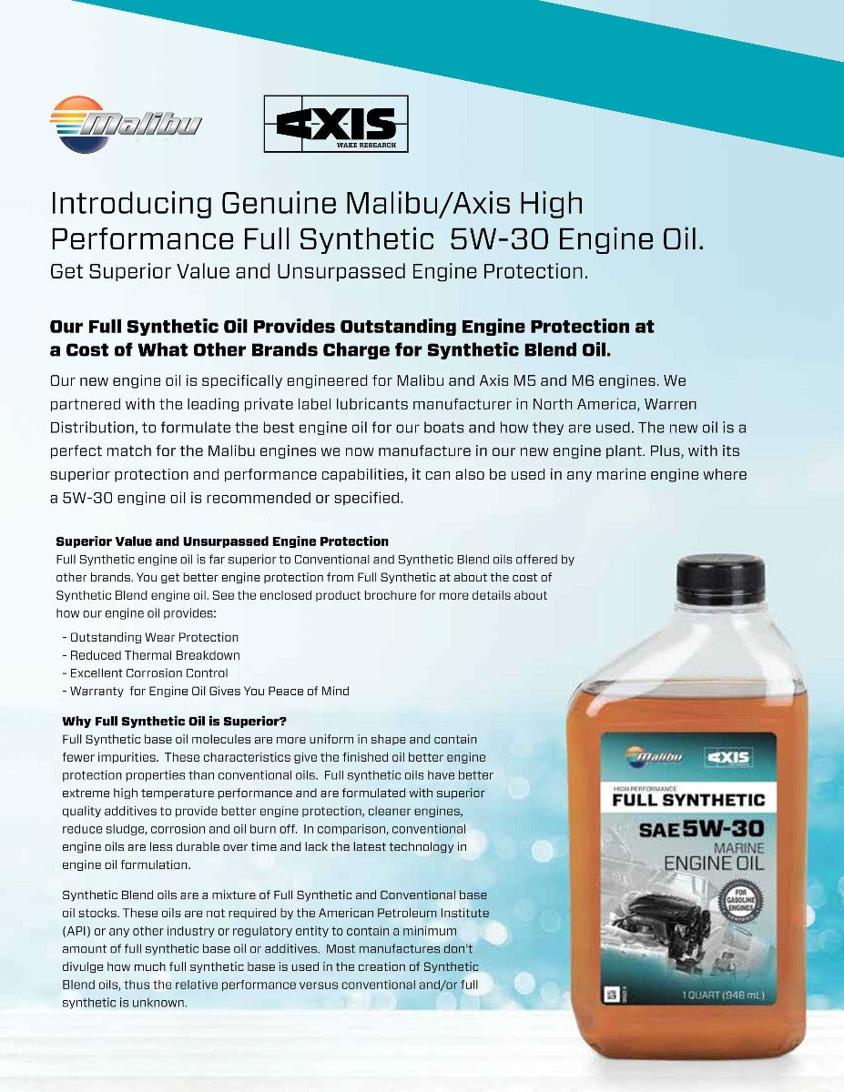 Malibu Oil 5W-30 Full Synthetic Quart