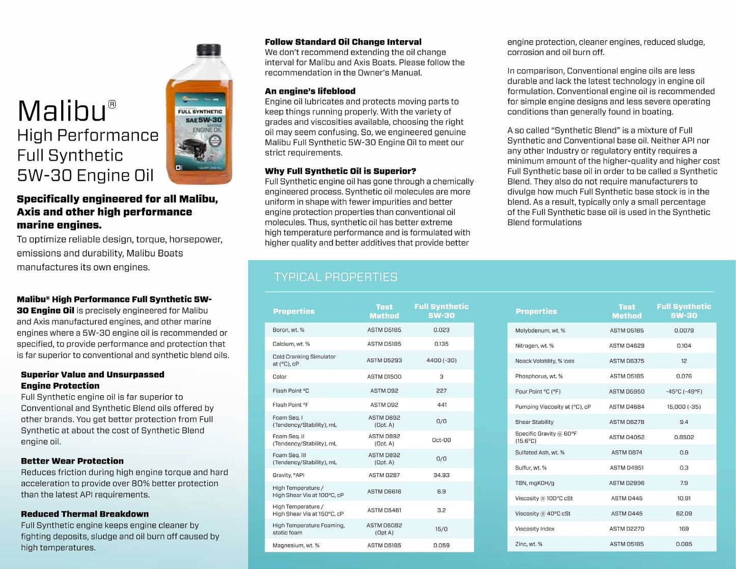 Malibu Oil 5W-30 Full Synthetic Quart