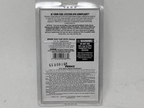Perko 0540 Spare Gas Cap with Chain
