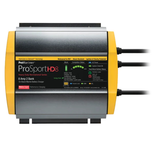 ProMariner ProSport 8 Gen3 On-Board Battery Charger – 8 Amp, 2 Bank