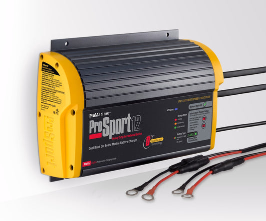 ProMariner ProSport HD12 44012 waterproof 12 amp 2 bank onboard marine battery charger