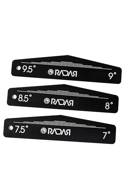 Radar Wing Angle Gauges three-piece slalom waterski fin tuning set