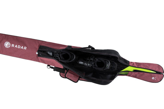 Radar Women's Padded Slalom Waterski Bag in Coral and Black for 63 to 67 inch skis