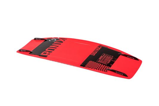 Bottom of Ronix District 129 kids wakeboard showing fin setup