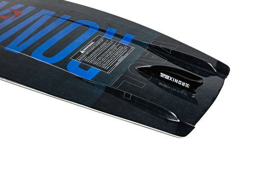 Bottom view of Ronix Vault wakeboard showing asymmetric edge design