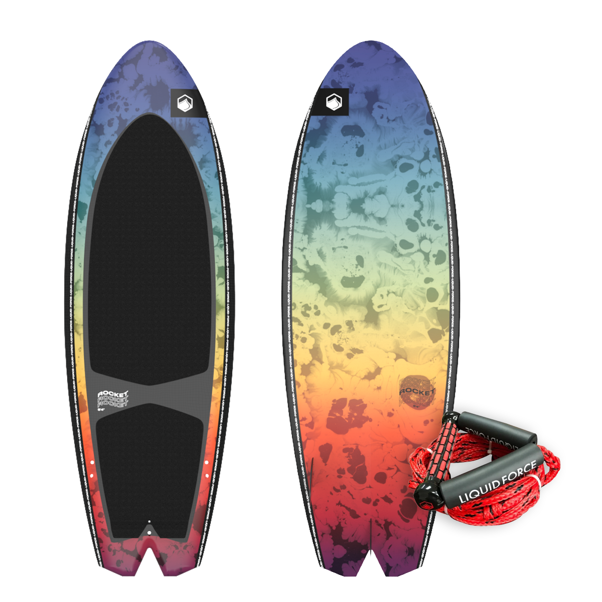 Liquid Force Rocket Wakesurf Board w/ Surf Rope 2025