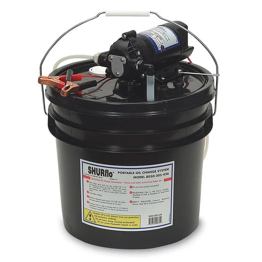 SHURFLO Portable Marine Oil Change System – 12V Pump with 3.5 Gallon Storage Bucket – 8050-305-426