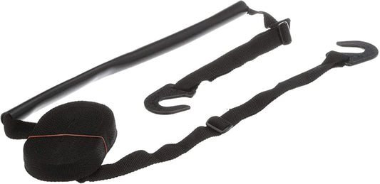 Taylor Made boat cover support strap system with 50 feet of webbing, support pole, quick-release buckles and transom hooks