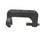 Metal C-clamp with a bolt on a white background