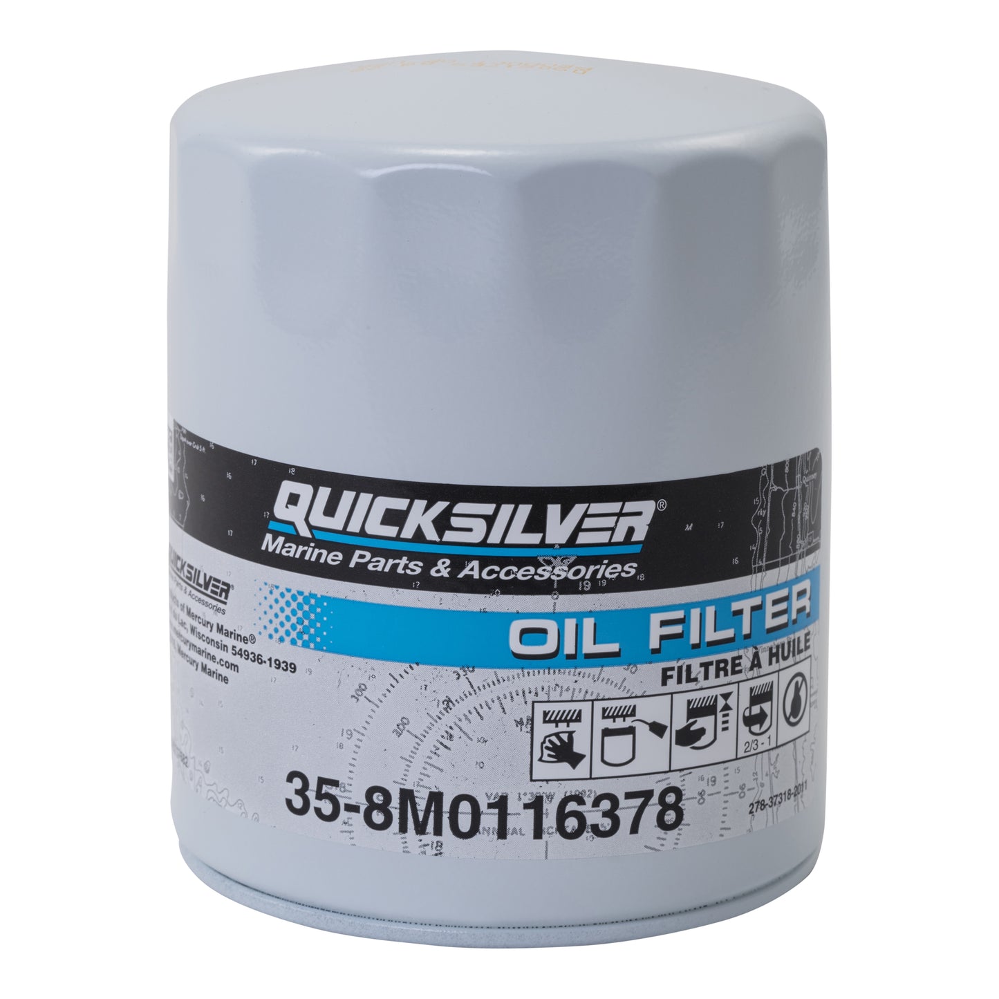 Quicksilver 8M0116378 Oil Filter for Ford 302 & 351