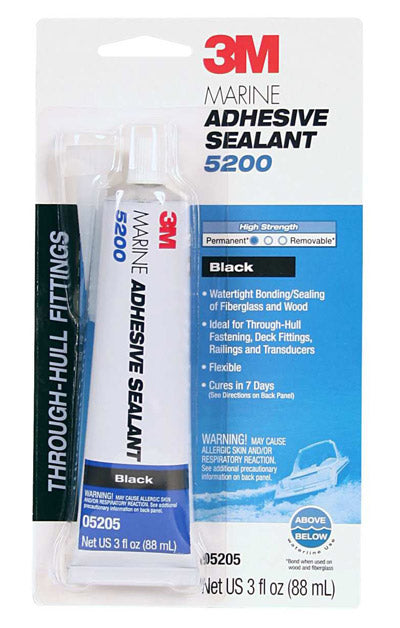 3M Marine Adhesive Sealant 5200 Black 3 oz