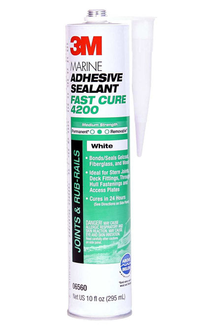 3M Marine Adhesive Sealant 4200 Fast Cure White 10 oz