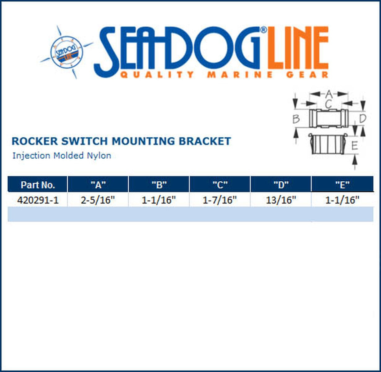 Seadog Rocker Switch Bracket Center