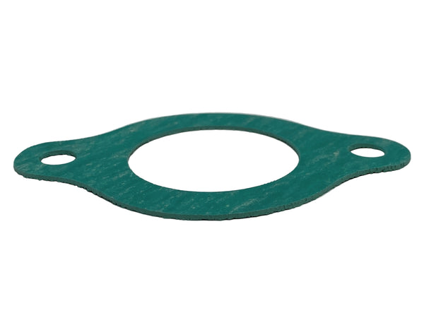 side view of a green gasket for  thermostat 2 bolt