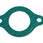 A green, circular 2 bolt gasket for an Indmar thermostat.