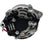 A used automotive alternator with a silver metal housing, black pulley and bracket assembly, and attached red and purple wires, photographed on a white background.