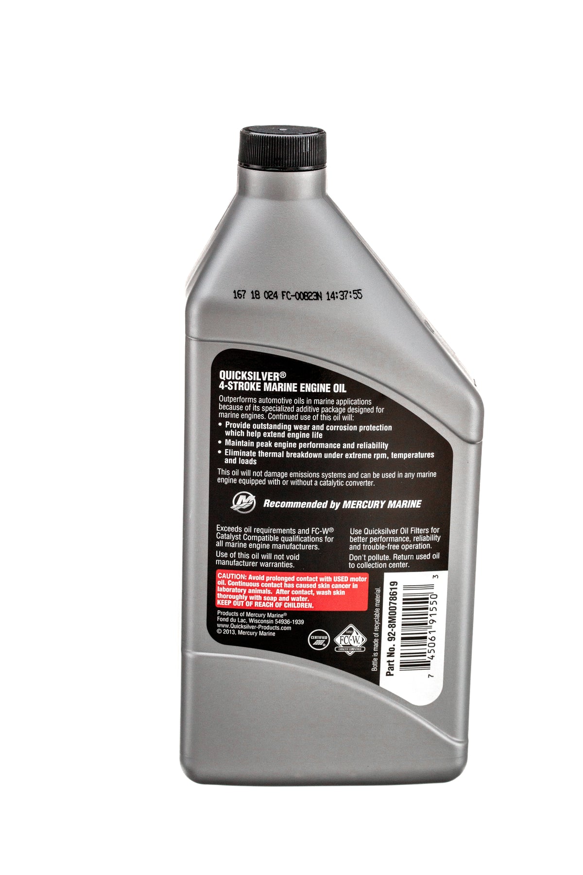 Quicksilver 25W-40 4-Stroke Marine Engine Oil - 8M0078619