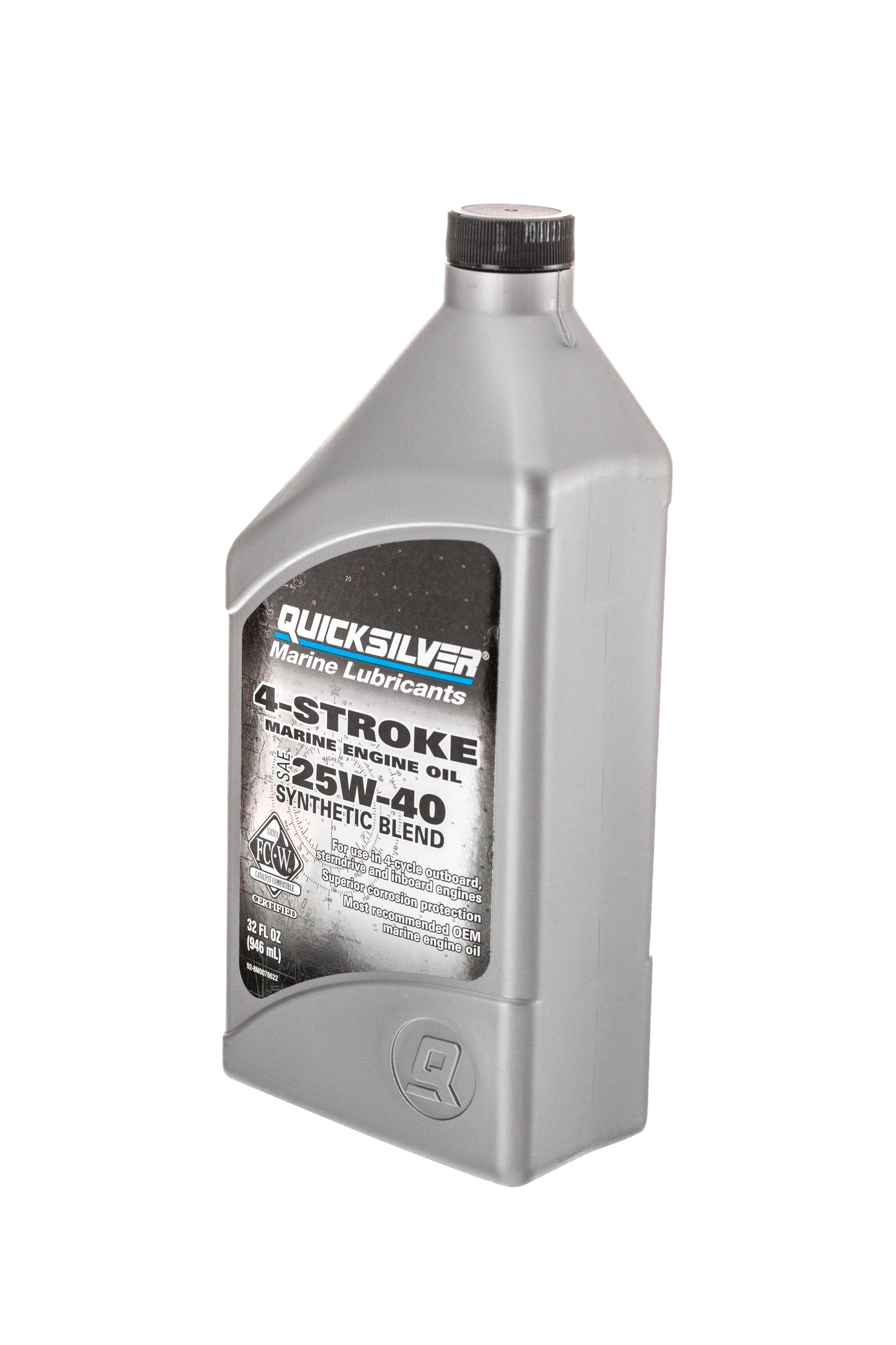 Quicksilver 25W-40 Synthetic Blend Marine Engine Oil - Quart