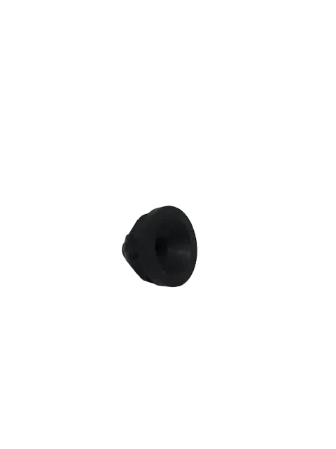 Black rubber bushing on a white background