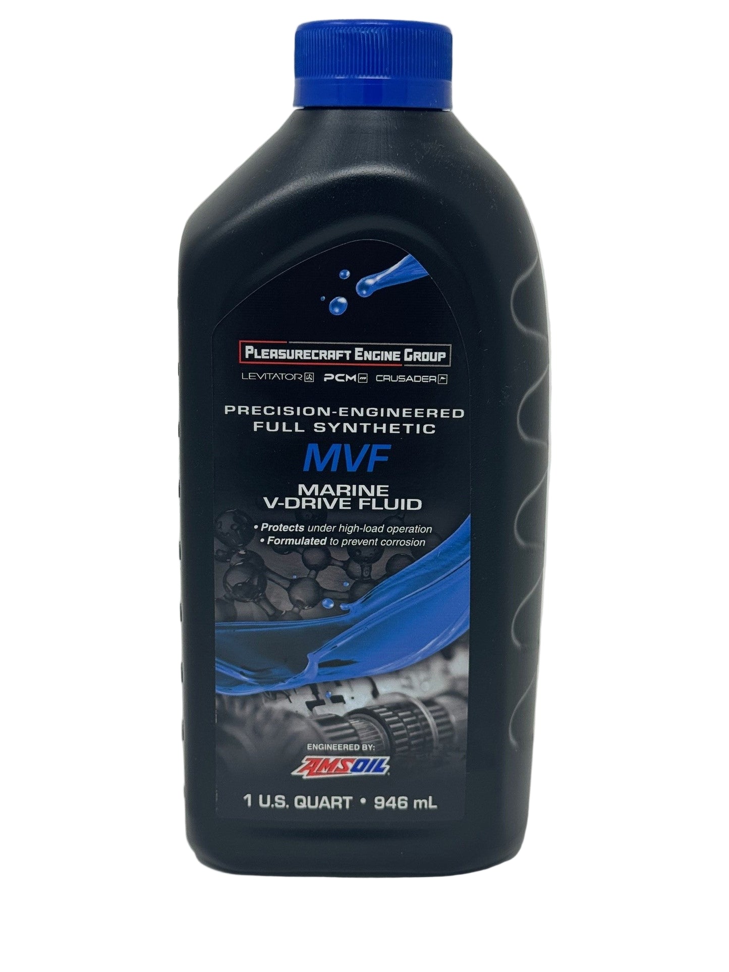 Bottle of Pleasurecraft Engine Group marine engine fluid on a white background