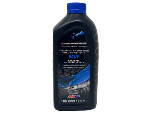 Bottle of Maxima Marine Full Synthetic MVF engine oil on a white background