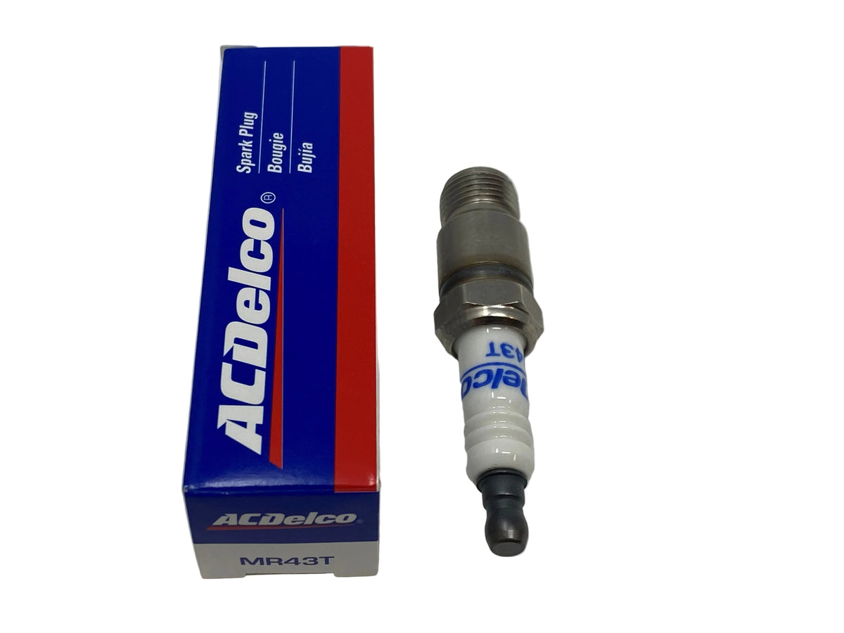 ACDelco MR43T spark plug with product packaging